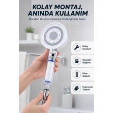 Belle Fusion Mey Ithalat® Filtre Hazneli Basınç Artırıcı Duş Başlığı Kireç Filtreli El Duşu