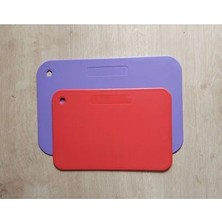 CATEKSSS 2 Renkli Esnek Polietilen Kesme Tahtası, Bükülebilir Kesim Matı Plastik Mor