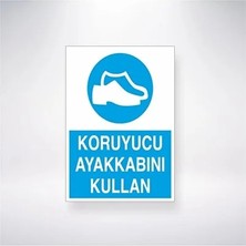 CATEKSSS Koruyucu Ayakkabını Kullan 21X35 Arkası Arkası Yapışkanlı Sticker