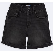 LTB Becky x Yüksek Bel Slim Fit Gri Jean Şort