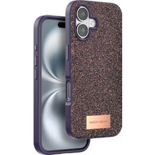 Alkar Ticaret Onegif  Iphone 16 Bright Simli Kapak - Derin Mor