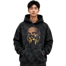 Sevbano Kanye West Rapper Şarkıcı Baskılı Unisex Oversize Premium Yıkamalı Hoodie Sweatshirt