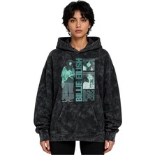 Sevbano Billie Eilish Şarkıcı Baskılı Unisex Oversize Premium Yıkamalı Hoodie Sweatshirt