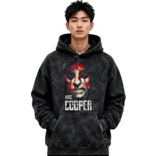 Sevbano Alice Cooper Rock Metal Şarkıcı Baskılı Unisex Oversize Premium Yıkamalı Hoodie Sweatshirt