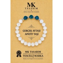 Mk Tasarım Gerçek Aytaşı Apatit Taşı Bileklik - MKT46005- Rahatlık - Dinginlik -Enerji Bilekliği