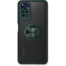 Alkar Tedarik Xiaomi Redmi Note 11 Kılıf Montreal Yüzüklü Silikon Kapak - Yeşil