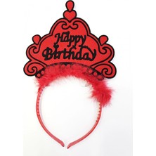 Alka Happy Birthday Yazılı Neon Renk Taç 12 Adet