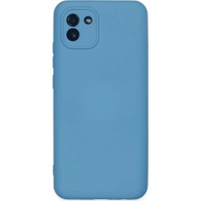 Alka Samsung Galaxy A03 Kılıf Nano Içi Kadife Silikon - Mavi