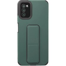 Alka Samsung Galaxy A03S Kılıf Mega Standlı Silikon - Yeşil