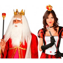 Alka Kırmızı Topuzlu Kral Asası Kraliyet Asası 1 Adet