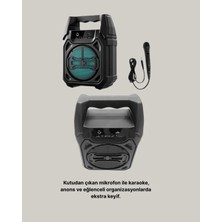 Akıllı Bayi Taşınabilir 6.5” Bluetooth Hoparlör USB Tf Kart Mikrofonlu Şarjlı Sistem