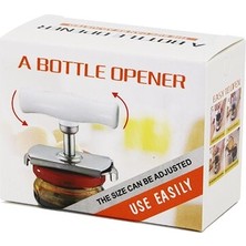 Akıllı Bayi A Bottle Opener Çevir--Sıkıştır--Aç=kollu Metal Kavanoz Açacak Plastik Kol