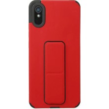 Alka Xiaomi Redmi 9A Kılıf Mega Standlı Silikon - Kırmızı