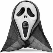 Alka Kapşonlu Çığlık Maskesi Scream Maskesi - Hayalet Maskesi 33X21 cm