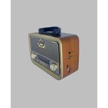 Akıllı Bayi Ahşap Nostaljik Radyo Bluetooth USB Sd Kart Destekli
