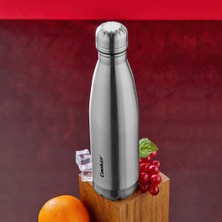 Akıllı Bayi 500ML Krom Şişe Termos Paslanmaz Çelik - Kaydırmaz Tpr Taban