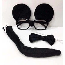 Alka Mickey Mouse Gözlüğü Papyonu Kuyruğu Seti