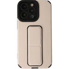 Alka Apple iPhone 13 Pro Kılıf Mega Standlı Silikon - Gold
