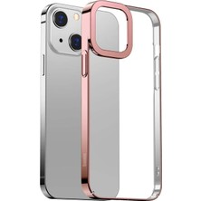 Alka Baseus Glitter iPhone 13 6.1inç Kılıf Renkli Kenar Şeffaf SILIKON-(5775)