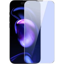 Alka Baseus iPhone 15 Pro Full Koruma Anti Mavi Işık Tempered Cam Ekran Koruyucu 2 Adet SET-(5775)