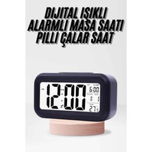 Alka Dijital Işıklı Alarmlı Çalışma Masası Ekran Pilli Çalar Saat
