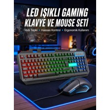 Alka Işıklı Oyuncu Q Klavye Mouse Seti Siyah Gaming Oyuncu Klavye Yeni Nesil
