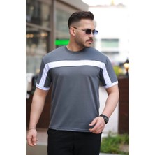 Lune Store Erkek Şerit Detaylı Kısa Kollu T-Shirt