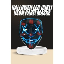 Alka Işıklı LED Maske Parti Eğlence Maskesi Hallowen Neon Maske