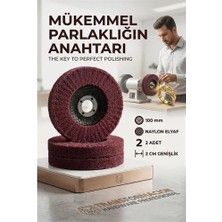 Akıllı Bayi Kırmızı Skoç Elyaf Mop Parlatma Diski - 100 mm Metal ve Paslanmaz 723117