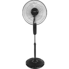 Alka Everest FAN11 Siyah Coolair 3 Kademeli Hız 40CM 5 Kanat Pervane ve Çerçeve 45W Otomatik Salınım Yükseklik Ayarlı VANTILATÖR(1923)