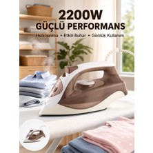 Alka Buharlı Ütü 2200W Kireç Önleyici Self Clean Damlatmaz Kahverengi