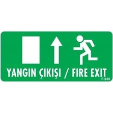 Alka Yangın Çıkışı Yukarı Uyarı Levhası 17,5X25 KOD:935