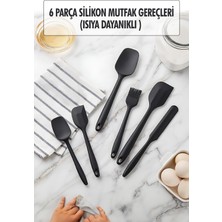Akıllı Bayi 6 Lı Siyah Isıya Dayanıklı Yanmaz Yapışmaz Silikon Mutfak Seti