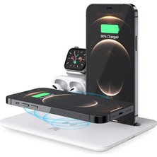 Alka Ally 4 In1 15W Kablosuz Hızlı Şarj Standı Iphone+Iwatch+Airpods Pro WIRELESS-(5775)
