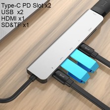Alka Ally USB (Type-C To 7in1 Hdtv 2xusb+Pd) Sd&tf Okuyucu Hub Adaptör ÇOKLAYICI-(5775)