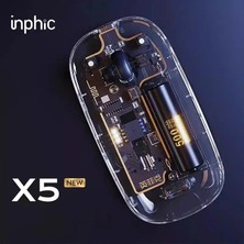 Alka Inphic X5 Kablosuz Fare Şarj Edilebilir Sessiz Kullanım 2.4g Transparan USB MOUSE-(5775)