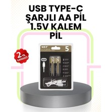 Alka Tekrar Şarj Edilebilir Aa USB Type-C Pil | 1000+ Döngü | 1.5V Sabit Voltaj