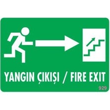 Alka Yangın Çıkışı Uyarı Levhası 17,5X25 KOD:929