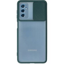 Alka Samsung Galaxy M52 5g Kılıf Palm Buzlu Kamera Sürgülü Silikon - Yeşil