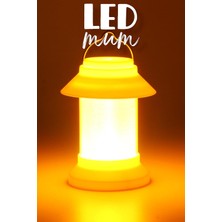 Valor LED Mum Sokak Lambası Tip Kulplu Dumansız Pilli Alevli Dekoratif Yapay Mum Işıldak Beyaz 1036-9