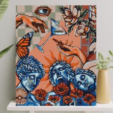 Valor Palmiye Hobi Sanat Sayılarla Boyama Tuval Seti Fırça Boya Dahil (Çıtalı) 40X50 cm - Rönesans