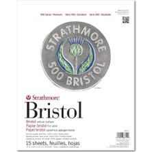 Valor Strathmore (580-62 500 Serisi Bristol, 2 Katmanlı Parşömen Yüzeyi, 27,9 x 35,6 Cm, Beyaz, 15 Yaprak