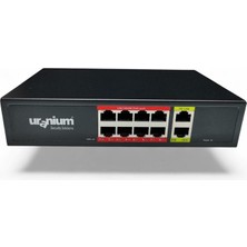 Alka Uranıum POE-G8002-96W 8 Port Gıgabıt + 2 Port Gıgabıt RJ45 Uplınk Poe Swıtch (Realtek Chıpset)