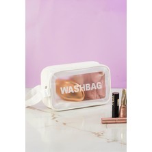 Valor Porsima 3140-1 Şeffaf - Beyaz Seyahat ve Makyaj Çantası Su Geçirmez Organizer Washbag 21X13CM
