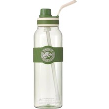 Valor Miniso Jurassic World Saplı ve Pipetli Plastik Şişe 1000 ml (Yeşil)