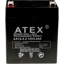 Alka Atex AX12-4.2 12 Volt 4.2 Amper Kuru Akü (90X70X101 Mm)