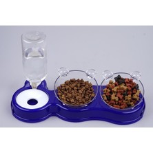 Valor Çift Hazneli- 3' Lü Beslenme Mama ve Su Kabı Lacivert 500ML 36 * 21 * 16 cm