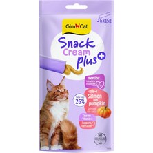 Valor Gimcat Snack Cream Senior Salmon & Pumpkin Kedi Ödülü 6X15GR