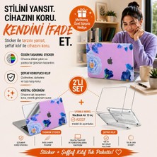 Valor Mcstorey Macbook Air M1 Kılıf Yapıştırma Laptop Kaplama Sticker Koruyucu A2337 ile Uyumlu FLOWER03