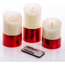 Valor 3lü Kumandali Kirmizi Ledli̇ Mum Set 20
